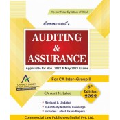 Commercial's Auditing & Assurance for CA Inter November 2022 Exam [New Syllabus] by CA. Aarti N. Lahoti